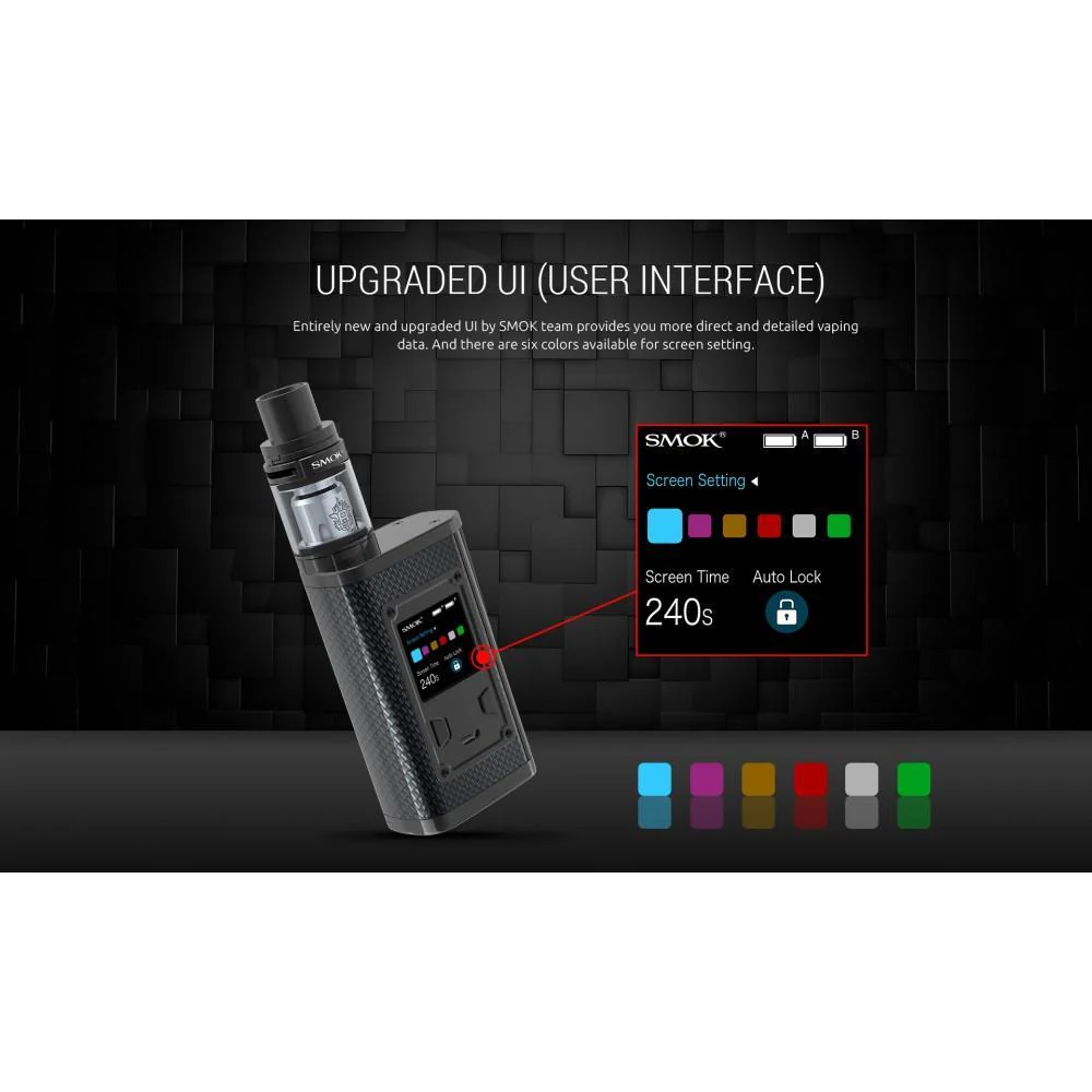 SMOK Majesty 225W TC and TFV8 X-Baby Full Kit - Image 3
